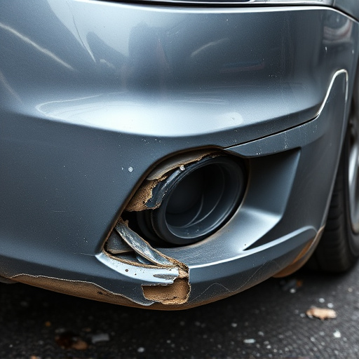 damaged car bumper