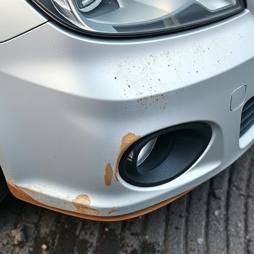damaged car bumper