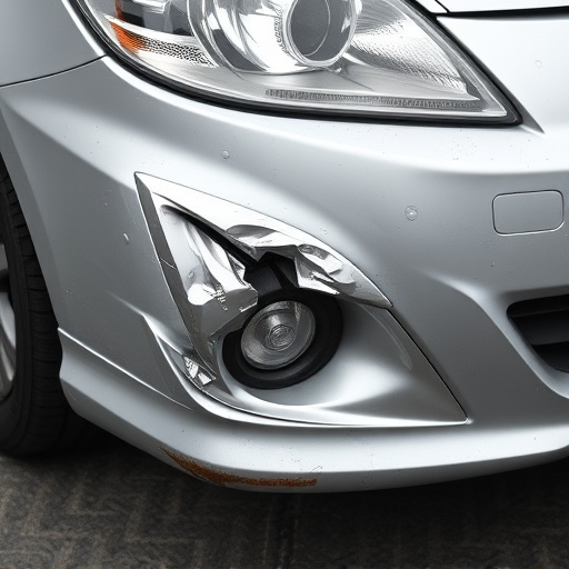 damaged car bumper