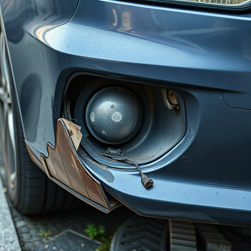 damaged car bumper