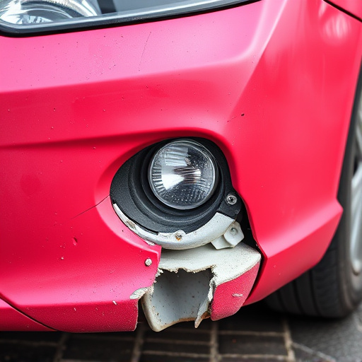 damaged car bumper