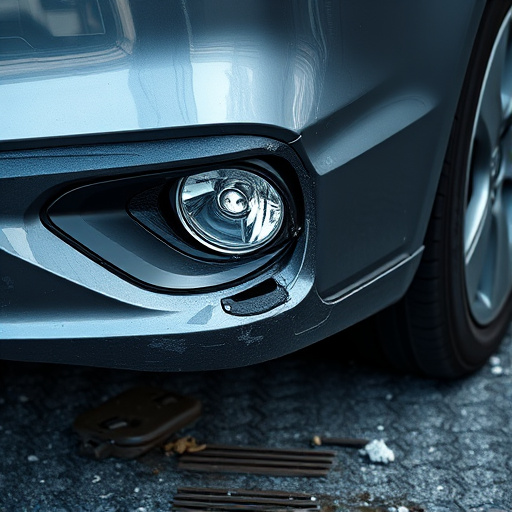 damaged car bumper