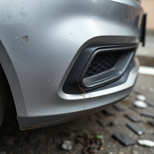 damaged car bumper
