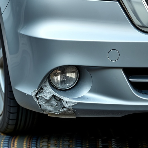 damaged car bumper