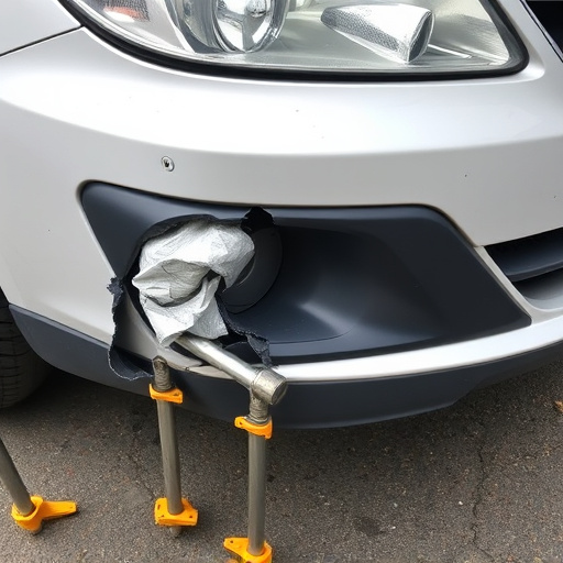 damaged car bumper