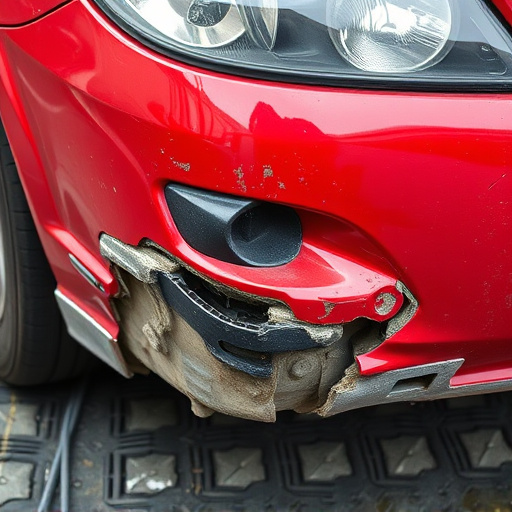 damaged car bumper