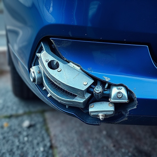 damaged car bumper