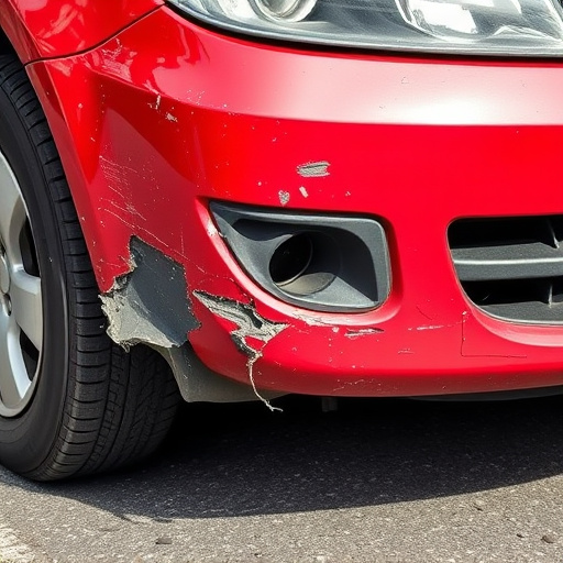 damaged car bumper
