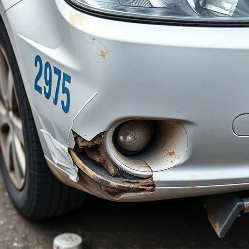 damaged car bumper