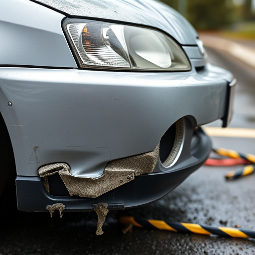 damaged car bumper