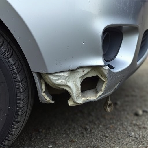 damaged car bumper