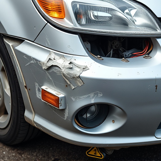 damaged car bumper