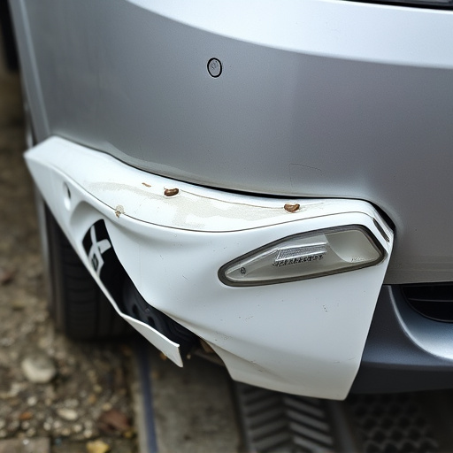 damaged car bumper