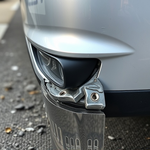 damaged car bumper