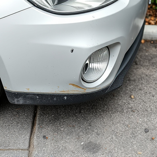 damaged car bumper