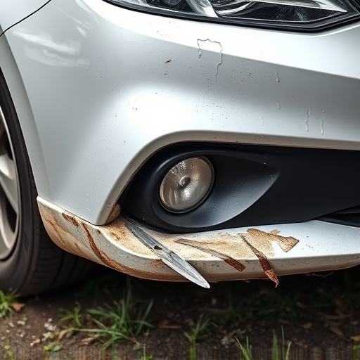 damaged car bumper