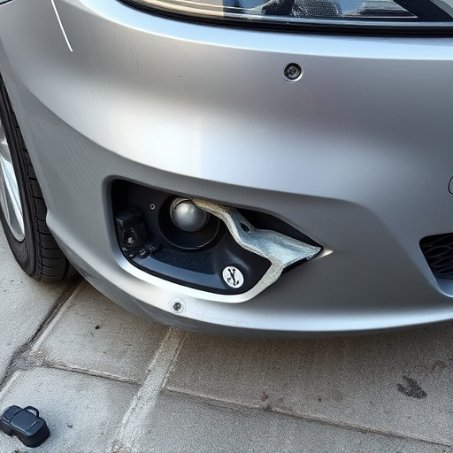 damaged car bumper