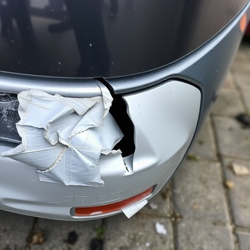 damaged car bumper