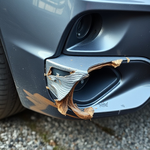 damaged car bumper