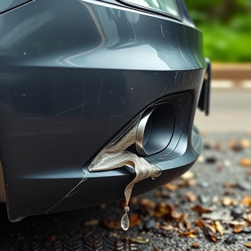 damaged car bumper