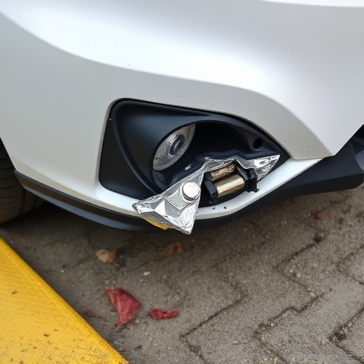 damaged car bumper