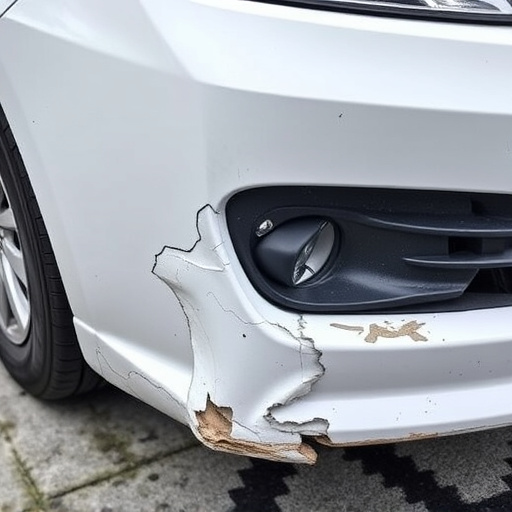 damaged car bumper