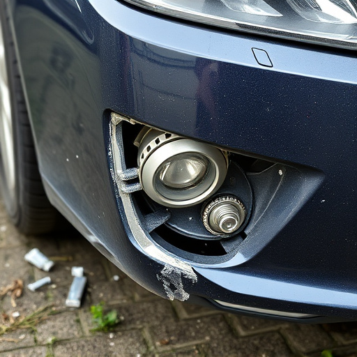 damaged car bumper