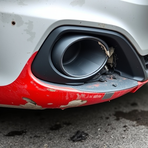 damaged car bumper