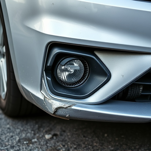damaged car bumper
