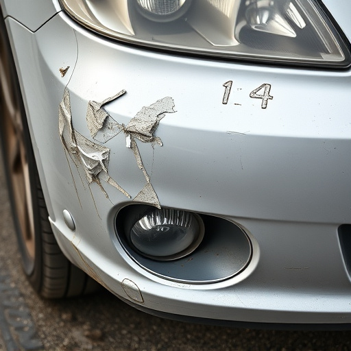 damaged car bumper