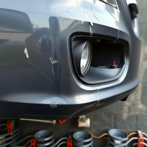 damaged car bumper