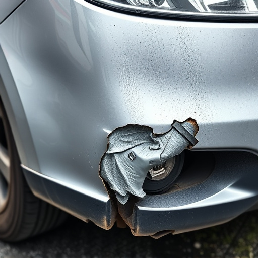 damaged car bumper