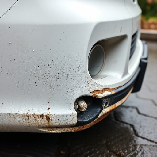 damaged car bumper