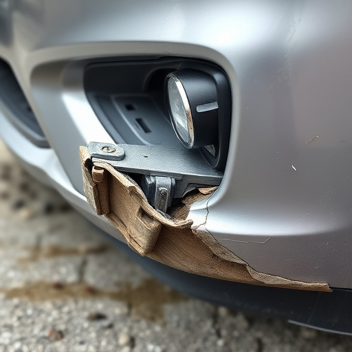 damaged car bumper