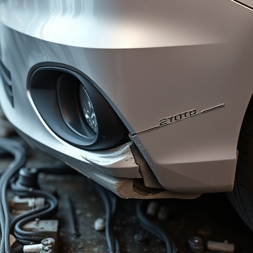 damaged car bumper