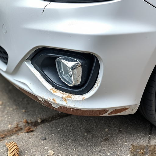damaged car bumper
