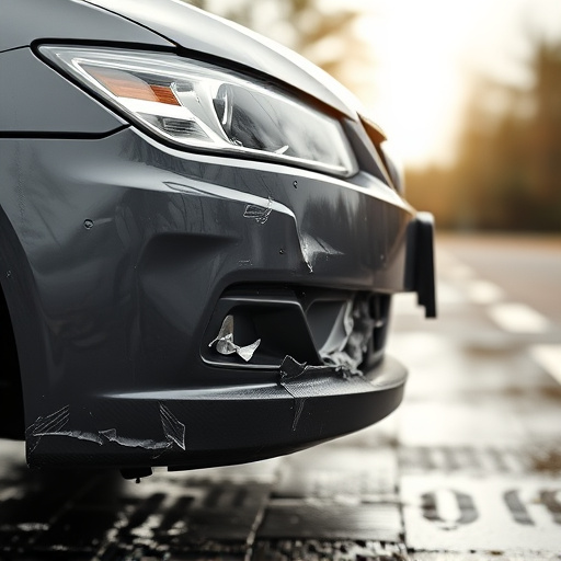 damaged car bumper