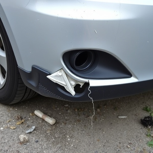 damaged car bumper
