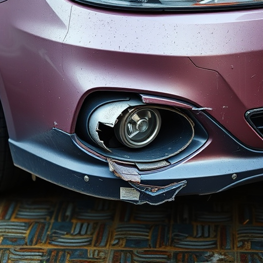 damaged car bumper