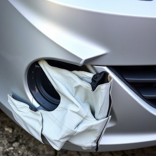 damaged car bumper