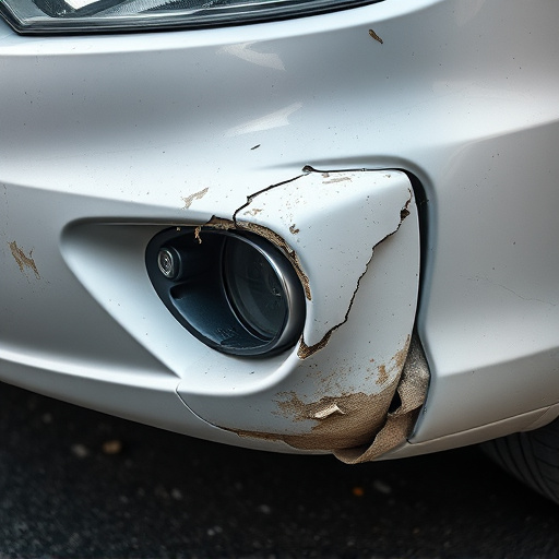 damaged car bumper