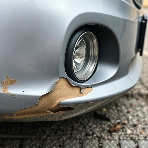 damaged car bumper