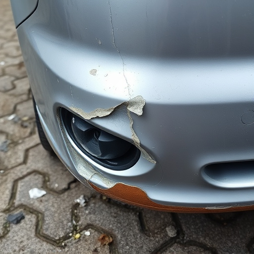 damaged car bumper