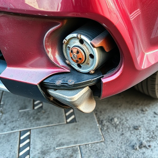 damaged car bumper