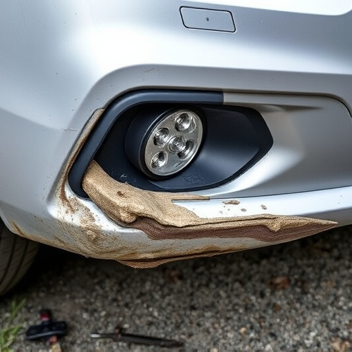 damaged car bumper