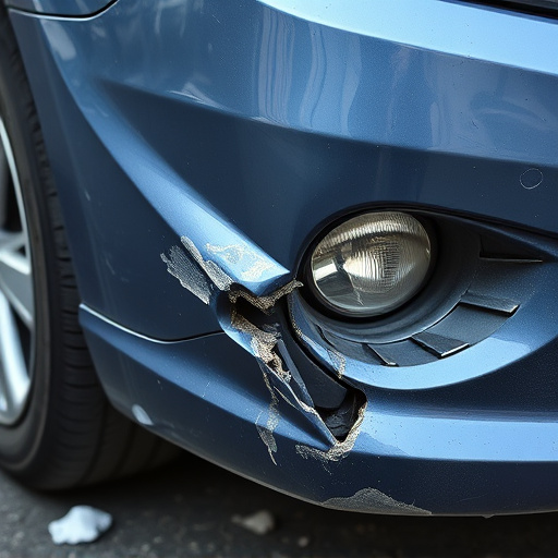 damaged car bumper