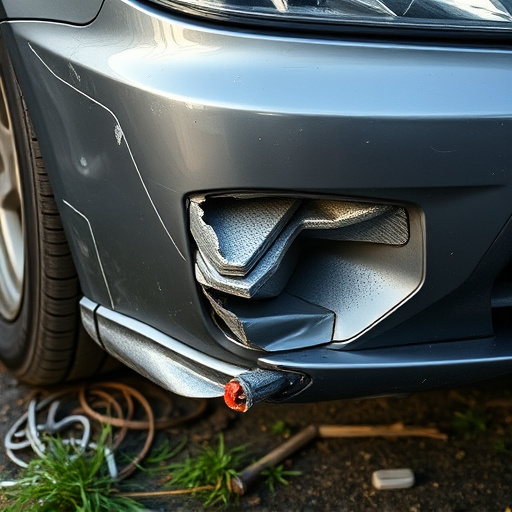 damaged car bumper