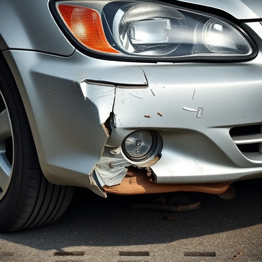 damaged car bumper