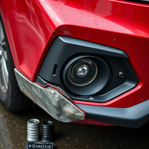 damaged car bumper