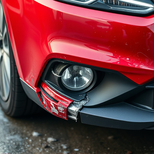 damaged car bumper